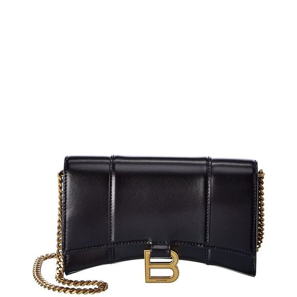 Balenciaga Hourglass Leather Wallet On Chain - Picture 1 of 4